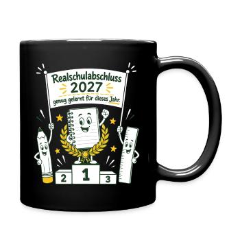 Genug gelernt für dieses Jahr - Tasse einfarbig - Schwarz - Rechts
