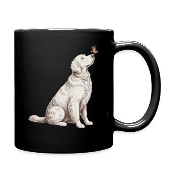 Golden Retriever Butterfly Motif - Full Colour Mug - black - Right