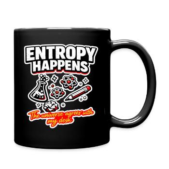 Entropy happens at the desk - Full Colour Mug - black - Right
