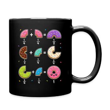 Donut Brüche Mathe Lernen mit Humor - Tasse einfarbig - Schwarz - Rechts