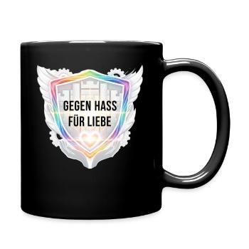 Anti Hass Statement für Frauen Männer Shirt  - Tasse einfarbig - Schwarz - Rechts
