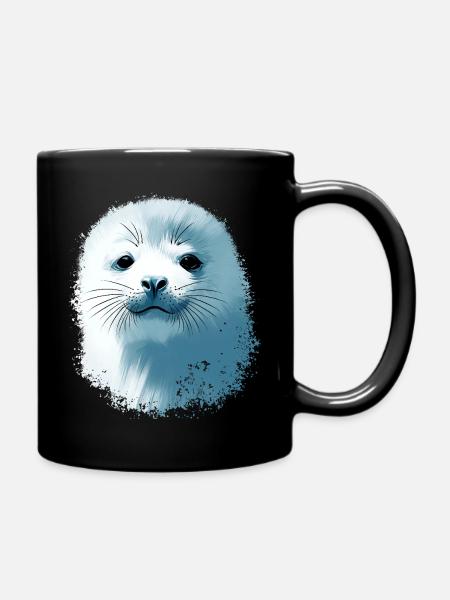 Baby seal - Full Colour Mug - black