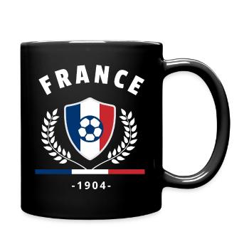 Retro France Football Fan T-shirt - Tasse einfarbig - Schwarz - Rechts