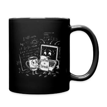 IT-Chaos im Büro: Coffee Break Geschenk - Tasse einfarbig - Schwarz - Rechts