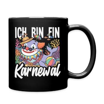 Ich Bin Ein Karnewal Wal Clown Fasching Kostüm - Tasse einfarbig - Schwarz - Rechts