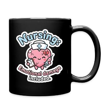 Krankenschwester Spruch lustig – Kawaii Pflege - Tasse einfarbig - Schwarz - Rechts