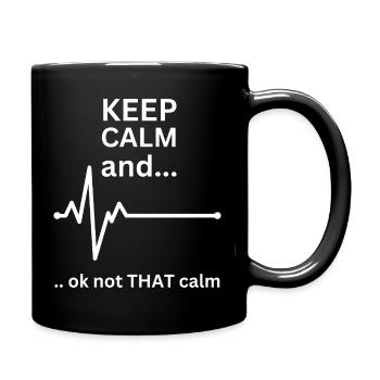 Keep Calm Nurse Funny Pflege Medizinische Gesundheitsversorgung - Tasse einfarbig - Schwarz - Rechts
