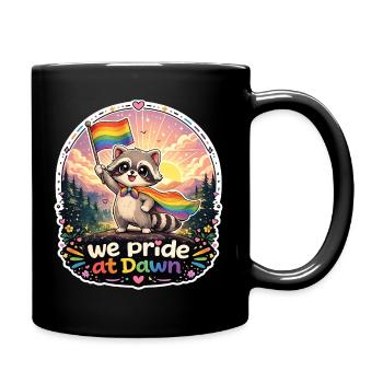 Raccoon Pride Morgendämmerung - Tasse einfarbig - Schwarz - Rechts