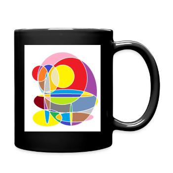 Mosaïque des cercles de couleur abstraits - Mug uni - noir - Droite
