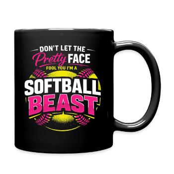 Softball-Humorspielerin Sportmädchen Pink Gift - Tasse einfarbig - Schwarz - Rechts