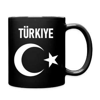 TÜRKEI TÜRKIYE TÜRKISCHE Europa Sport Fan - Tasse einfarbig - Schwarz - Rechts