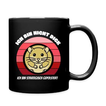 Strategisch Gepolstert Hamster Tier Shirt - Tasse einfarbig - Schwarz - Rechts