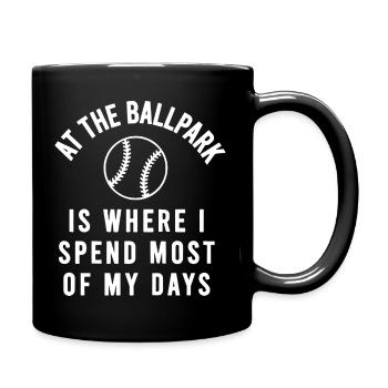 Im Baseballpark Verbringe Meine Tage - Tasse einfarbig - Schwarz - Rechts