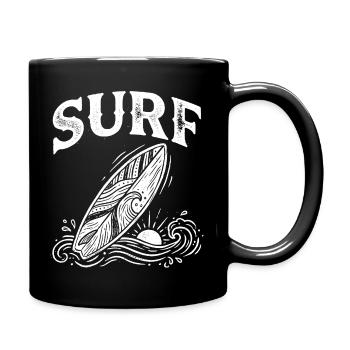 Surfen Surfbrett Kunst Surfen Retro Surfer Surfen - Tasse einfarbig - Schwarz - Rechts
