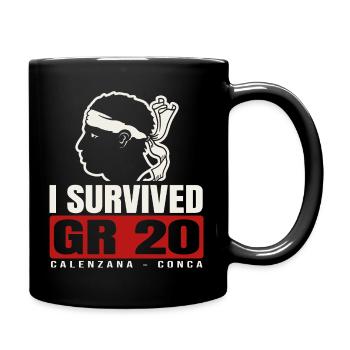 GR20 Korsika Trekking Wanderung Finisher T-Shirt - Tasse einfarbig - Schwarz - Rechts
