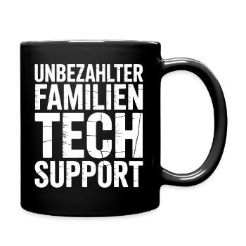 Unbezahlter Familien Tech Support - Tasse einfarbig - Schwarz - Rechts