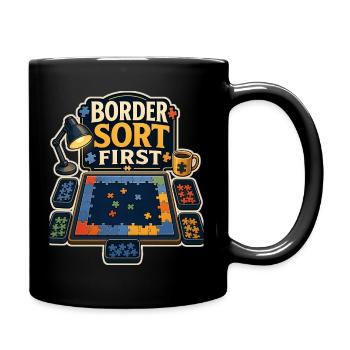TRIER LA FRONTIÈRE EN PREMIER - Mug uni - noir - Droite
