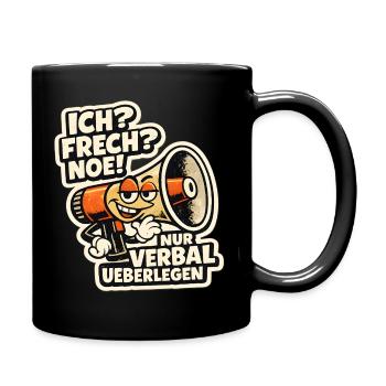 Verbal Überlegen Megaphone Cartoon - Tasse einfarbig - Schwarz - Rechts