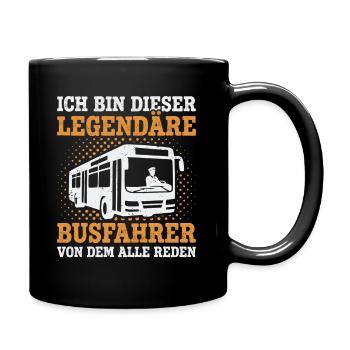 Linienbus Busfahrer Schulbus Busfahrerin Bus - Tasse einfarbig - Schwarz - Rechts