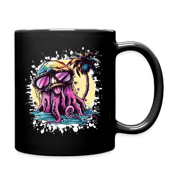 Jellyfish Summer Holiday - Full Colour Mug - black - Right