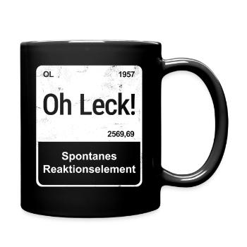 Oh Leck - Saarländisch für Profis - Element-Kachel - Tasse einfarbig - Schwarz - Rechts