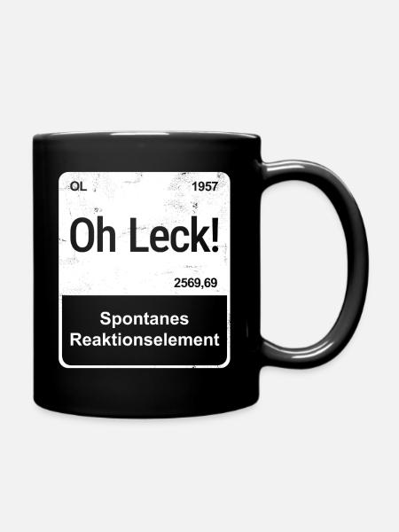 Oh Leck - Saarländisch für Profis - Element-Kachel - Tasse einfarbig - Schwarz