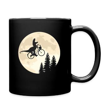 Dino Bicycle Moon Vintage - Full Colour Mug - black - Right