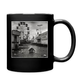 Abandoned Funfair Raccoon Retro Funfair Animal - Full Colour Mug - black - Right