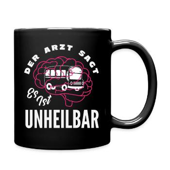 Busfahrer Gehirn Unheilbar - Tasse einfarbig - Schwarz - Rechts
