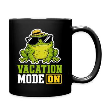 Vacation Mode On Frosch Spruch T-Shirt Lustig - Tasse einfarbig - Schwarz - Rechts