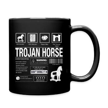 Motif du cheval de Troie - Mug uni - noir - Droite