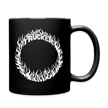 Anneau de feu pour camionneurs Blanc blanc interchangeable détaillé - Mug uni - noir - Droite