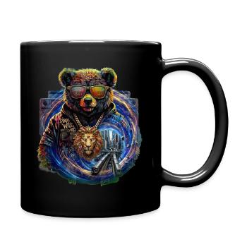 Bunter Panda City Vibe - Tasse einfarbig - Schwarz - Rechts