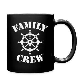 Family Crew (Steuerrad / Schiffscrew / White) - Tasse einfarbig - Schwarz - Rechts
