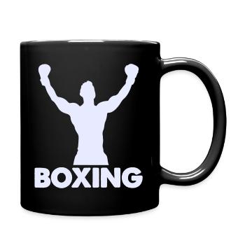 Boxer Sieg Silhouette - Tasse einfarbig - Schwarz - Rechts