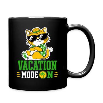 Vacation Mode On Cat Sunglasses Motif - Full Colour Mug - black - Right