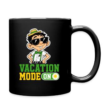 Vacation Mode On Katze Urlaub Spruch Hawaii - Tasse einfarbig - Schwarz - Rechts