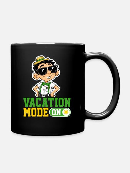 Vacation Mode On Katze Urlaub Spruch Hawaii - Tasse einfarbig - Schwarz