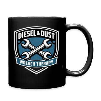Diesel & Dust Wrench Therapy Schrauber Motiv - Tasse einfarbig - Schwarz - Rechts