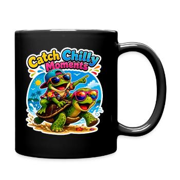 Urlaubs Vibes - Tasse einfarbig - Schwarz - Rechts