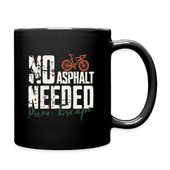 No Asphalt Needed | Gravel Bike - Full Colour Mug - black - Right