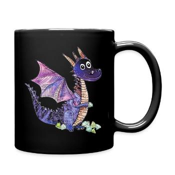 Purple Dragon Crystal Design - Full Colour Mug - black - Right