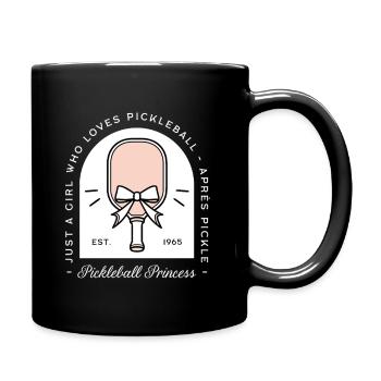 Pickleball princess girl - Full Colour Mug - black - Right