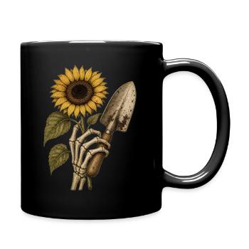 Sunflower Skeleton Hoodie Vintage Halloween - Full Colour Mug - black - Right