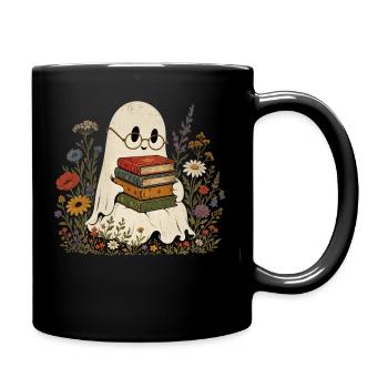 Adorables livres de fantômes T-shirt fleurs sauvages - Mug uni - noir - Droite