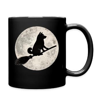 Shiba Inu Balai de la Sorcière Pleine Lune T-shirt Halloween - Mug uni - noir - Droite