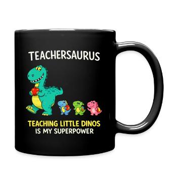 Teachersaurus Humour d’enseignant avec Petit Dinosaure - Mug uni - noir - Droite
