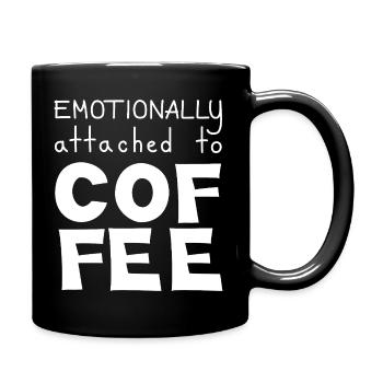 Attaché émotionnellement au café, blanc - Mug uni - noir - Droite