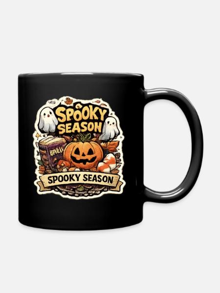 Spukige Saison Kürbis & Geister - Tasse einfarbig - Schwarz