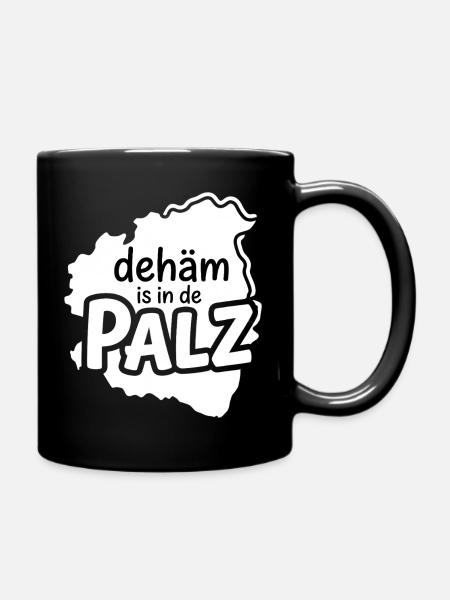 Pfalz Dialekt Karte zuhause ist in der pfalz - Tasse einfarbig - Schwarz